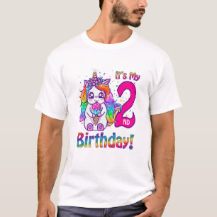 Camiseta Crianças É o meu Sorvete segundo aniversário Rainb