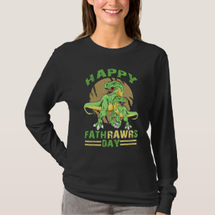 Camiseta Crianças E Papai Feliz Dia Dos Pais - Dinossauro T