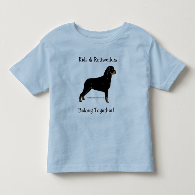 Camiseta Crianças e Rottweilers se unem! (Frente)