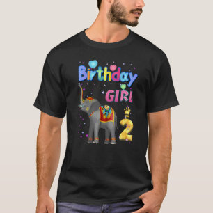 Camiseta Crianças Elefante De 2 Anos É minha garota de 2 an
