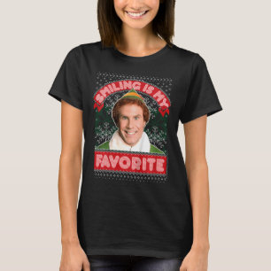 Camiseta Crianças Elf Buddy Sorri É Meu Natal Favorito