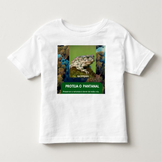 Camiseta Crianças em Jersey Fina Via Pantanal Sapo (Frente)