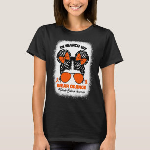 Camiseta Crianças em março nós usamos laranja esclerose múl