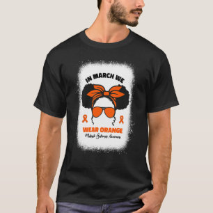 Camiseta Crianças Em Março Usamos Laranja Esclerose Múltipl