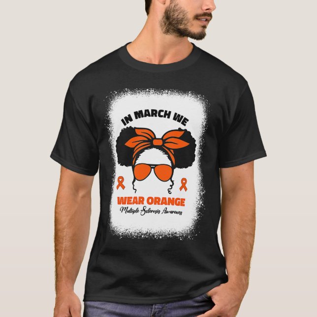Camiseta Crianças Em Março Vestimos Laranja Múltipla Escler (Frente)