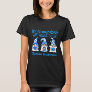 Camiseta Crianças em novembro Vestimos Gnomos Azuis Diabete