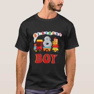 Camiseta Crianças Engraçadas 8º Aniversário Comboios Ga