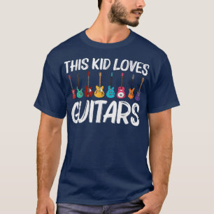 Camiseta Crianças Engraçadas De Arte De Violão Meninas Joga