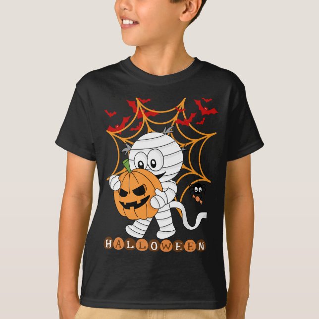 Camiseta Crianças engraçadas de Halloween (Frente)