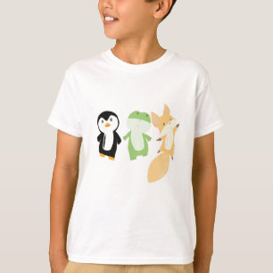 Camiseta Crianças Engraçadas De Sapos De Raposa Pinguim