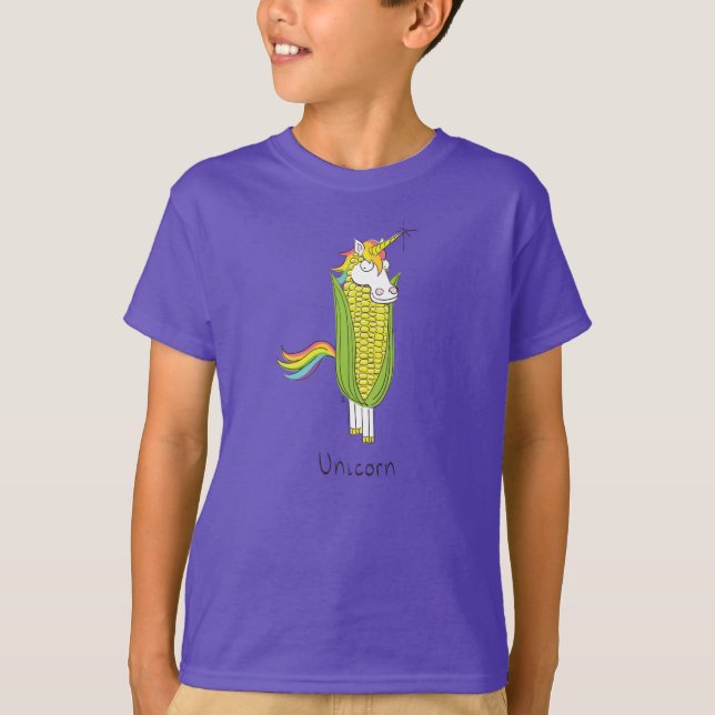 Camiseta Crianças Engraçadas do Unicorn (Frente)