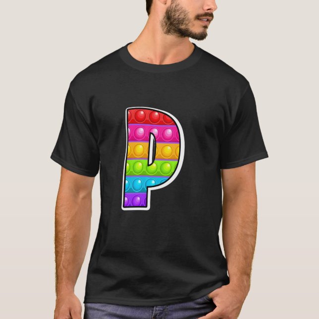 Camiseta Crianças Engraçadas Pop Ti P Letra Maiúscula P (Frente)