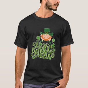 Camiseta Crianças Engraçadas Rapazes Leprechaun Feliz San