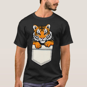 Camiseta Crianças Engraçadas Tigre Animal Pocket Boys Rapar