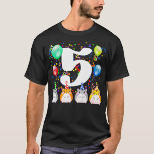 Camiseta Crianças Engraçado Hamster Guiné 5 Aniversário