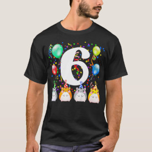 Camiseta Crianças Engraçado Hamster Guiné 6 Aniversário 6 A