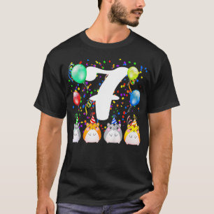 Camiseta Crianças Engraçado Hamster Guiné 7 Aniversário