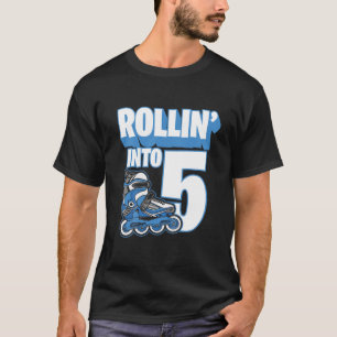 Camiseta Crianças Enrolando Em 5 Cilindros De Aniversário P