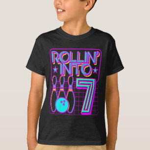 Camiseta Crianças Enrolando Em 7 Boliche de Bowler 7 de Ani