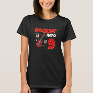 Camiseta Crianças Entroram 9 Guitarra Rockstar 9 Anos 9
