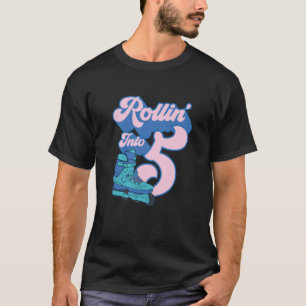Camiseta Crianças Envolvem 5 Roller Pandindo 8 Aniversário