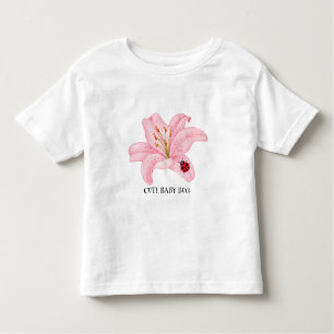 Camiseta Crianças Enxertam aquarela em Flor Liloso Rosa
