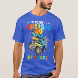 Camiseta Crianças Esmagam 1 rua Dinossauro Monstro Caminhão