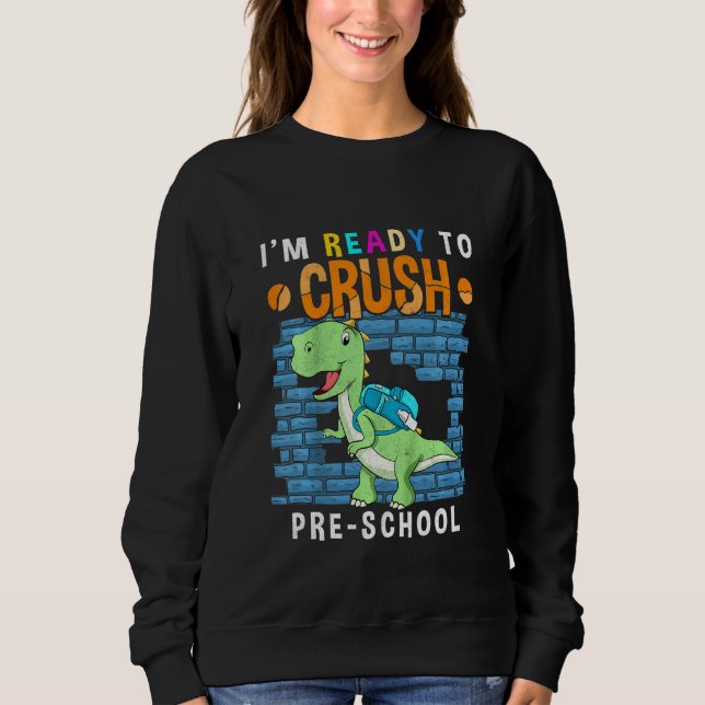 Camiseta Crianças Esmagam Pré-Escolas Primeiro Dia De Crian (Frente)