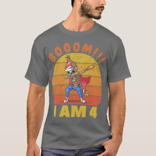 Camiseta Crianças Esqueleto Dabbing Birthday, 4 anos