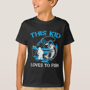 Camiseta Crianças Essa Criança Adora Pescar Crianças Menino