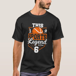 Camiseta Crianças Esta Legenda Esportiva Agora É 6 Jogo De