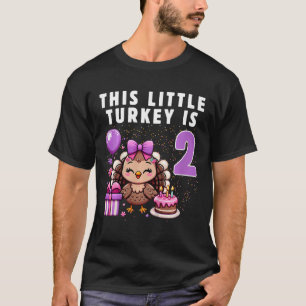 Camiseta Crianças Esta Pequena Turquia É 2 Anos De Ação De 