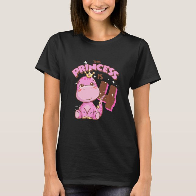 Camiseta Crianças Esta Princesa É 4 Meninas 4 Quarto Aniver (Frente)