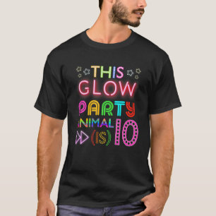 Camiseta Crianças Este Animal De Festa Brilhante (É) 10 Div
