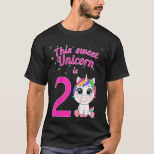 Camiseta Crianças Este Doce Unicórnio É segundo aniversário
