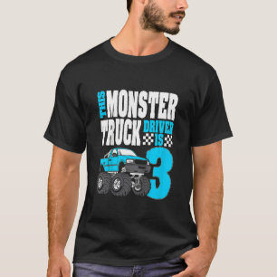 Camiseta Crianças Este Monster Truck Driver É 3 Aniversário
