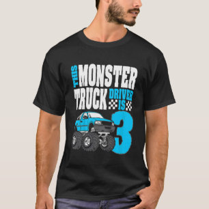 Camiseta Crianças Este Monster Truck Driver É 3 No Topo De