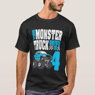 Camiseta Crianças Este Monster Truck Driver É 4 No Topo De