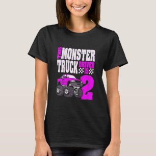 Camiseta Crianças Este Motorista Monster É 2 Aniversário No
