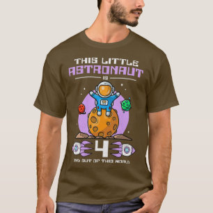 Camiseta Crianças Este Pequeno Astronauta Tem 4 Anos E Está