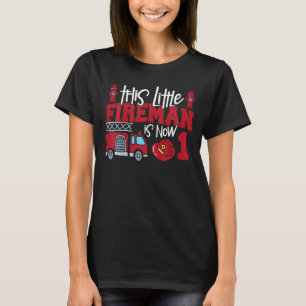 Camiseta Crianças Este Pequeno Bombeiro É Agora Um Caminhão
