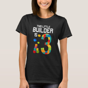 Camiseta Crianças Este Pequeno Construtor é 3 Blocos de Con