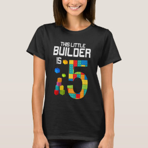 Camiseta Crianças Este Pequeno Construtor é 5 Blocos de Con