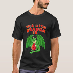 Camiseta Crianças Este Pequeno Dragão É 6 Dragões 6 de Aniv