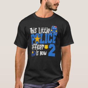 Camiseta Crianças Este Pequeno Policial Agora É 2 segundo A