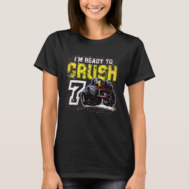 Camiseta Crianças, estou pronta para esmagar 7 Monstros de  (Frente)