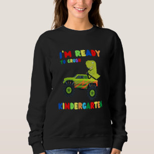 Camiseta Crianças Estou Pronta Para Esmagar Dinossauro De C