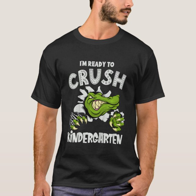 Camiseta Crianças Estou Pronta Para Esmagar O Croc De Allig (Frente)