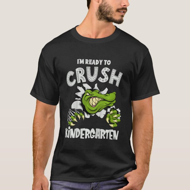 Camiseta Crianças Estou Pronta Para Esmagar O Croc De Allig (Frente)