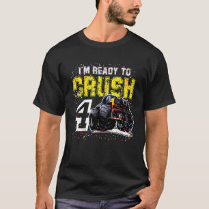Camiseta Crianças, estou pronto para esmagar 4 Monstros, 4º